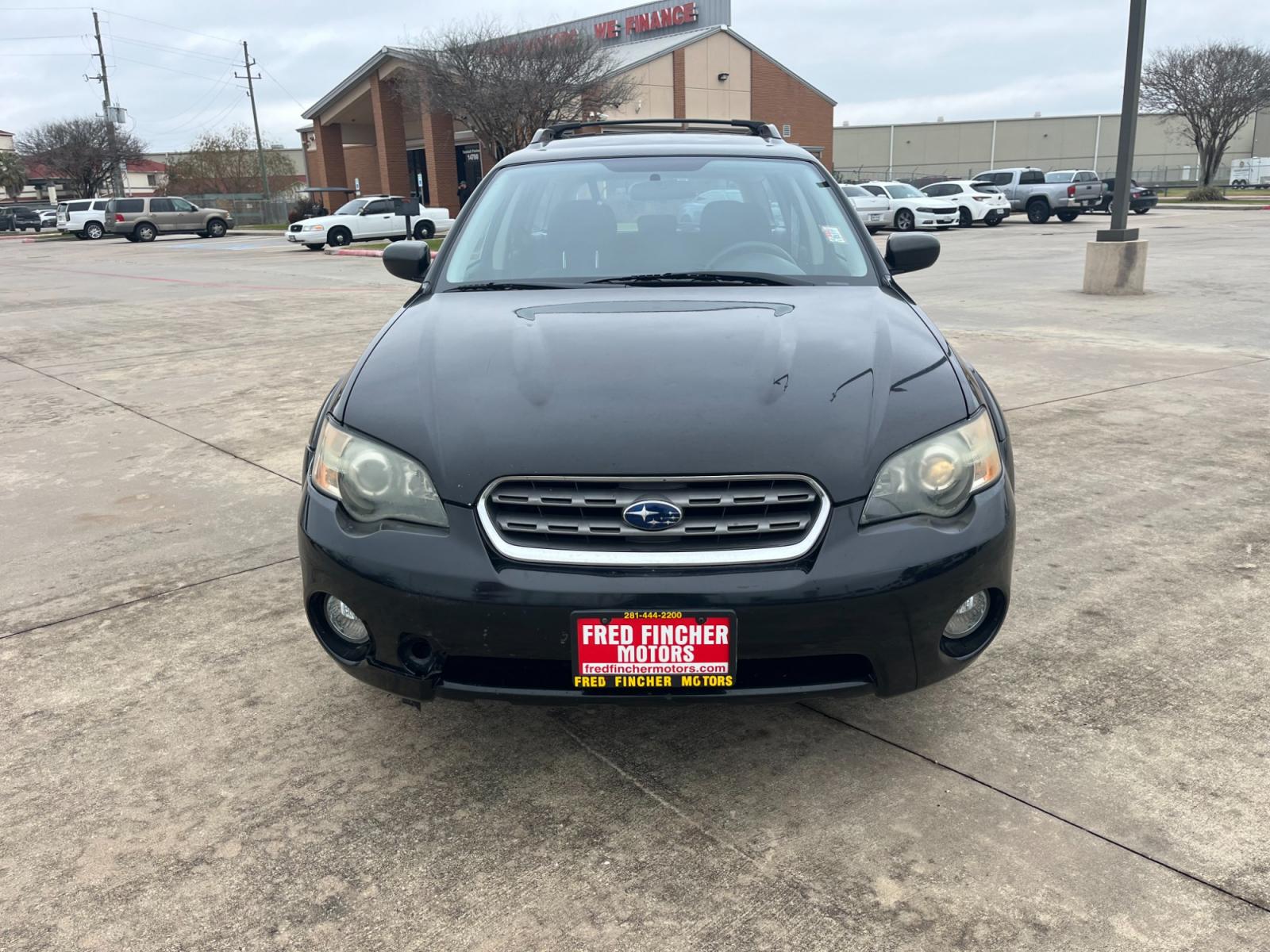 2005 Black Subaru Outback 2.5i Wagon (4S4BP61C757) with an 2.5L H4 SOHC 16V engine, 5-Speed Manual Overdrive transmission, located at 14700 Tomball Parkway 249, Houston, TX, 77086, (281) 444-2200, 29.928619, -95.504074 - Photo #1